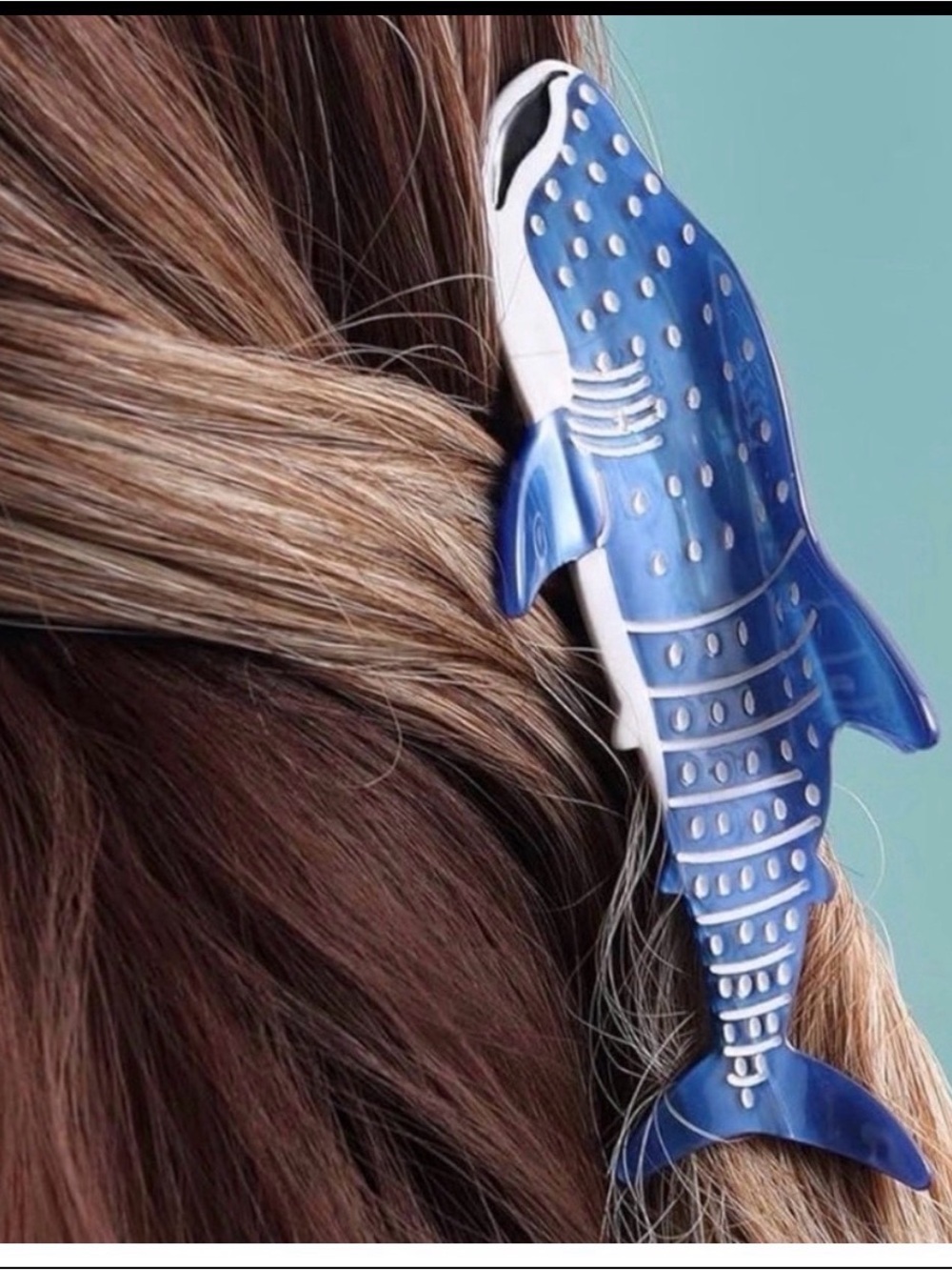 Piper•K Navy Whale Shark Decorative Hair Clip NEW - Picture 8 of 9